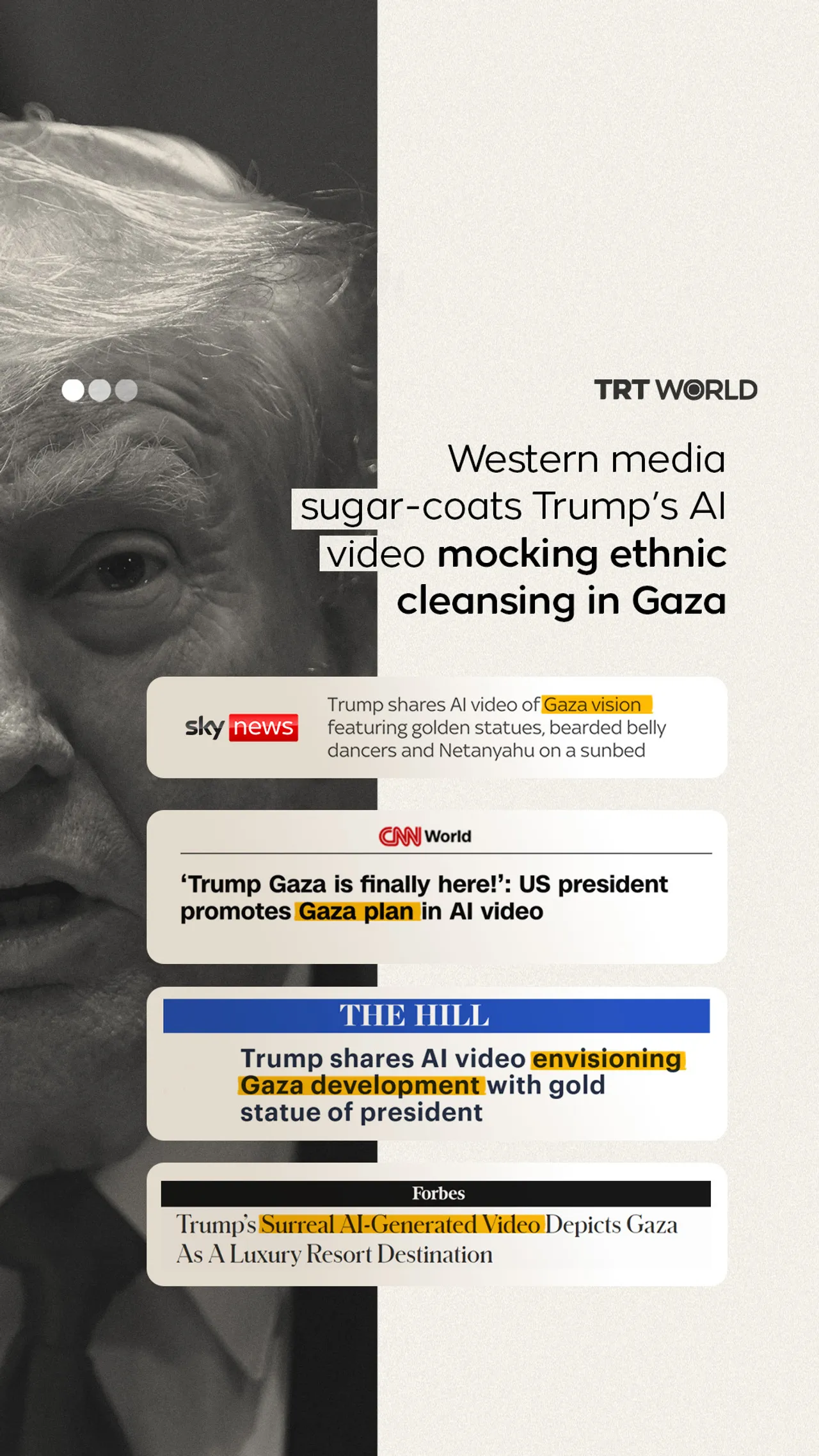 Western media sugar-coats Trump's AI video mocking ethnic cleansing in Gaza